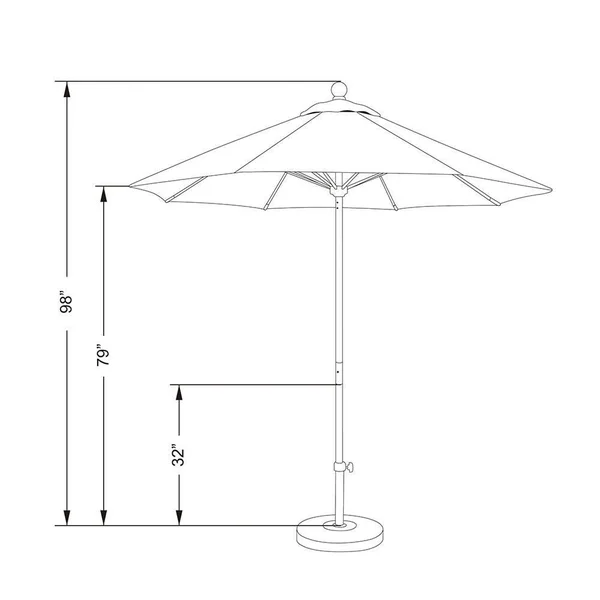 California Umbrella Venture 7.5' Silver Market Umbrella in Spa