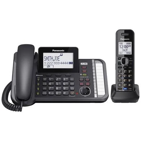 Panasonic KX-TG9581B Dect 6.0 Plus 2-Line Operation 1 Handset Corded Phone w/ Digital Answering System
