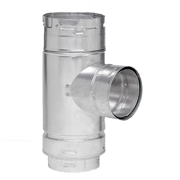 Metal-Fab 6M6ST5 Type B Round Chimney Pipe Swivel Tee - 6 inch x 6 inch x 5 inch