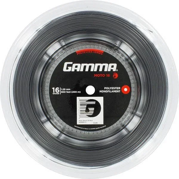Gamma Moto 16g Tennis String Reel Black - GZMO16BKR
