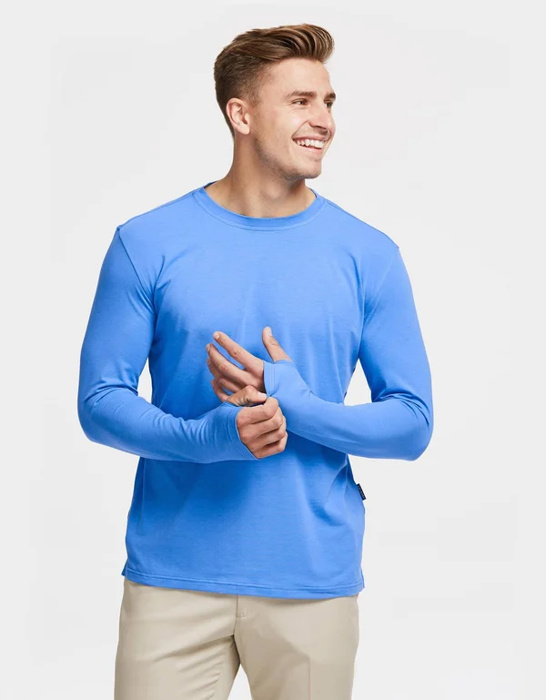 Sun Protective Long Sleeve T-Shirt for Men - UPF 50+ Sun Protection Dark Grey Marle