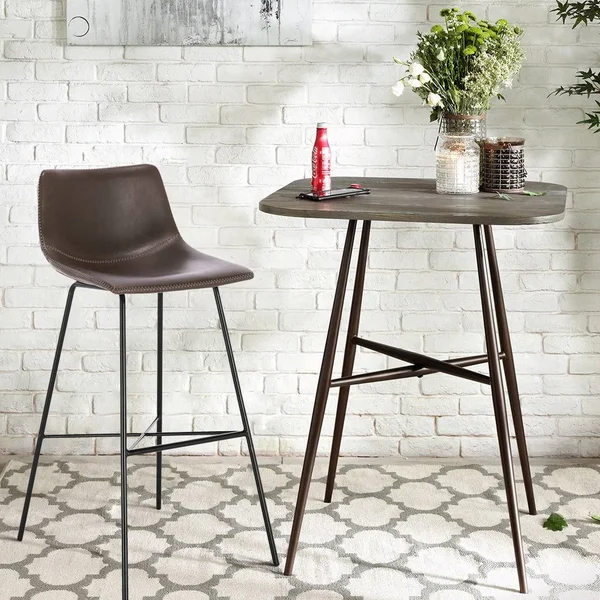 Paxton 29” Bar Stool in Brown, Set of 3, Poly & Bark