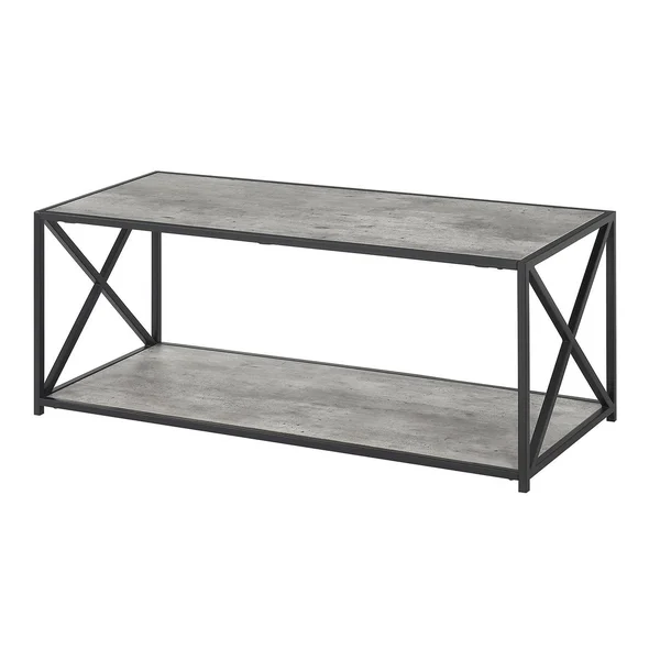Convenience Concepts 161842BDWBL Tucson Coffee Table with Shelf Black
