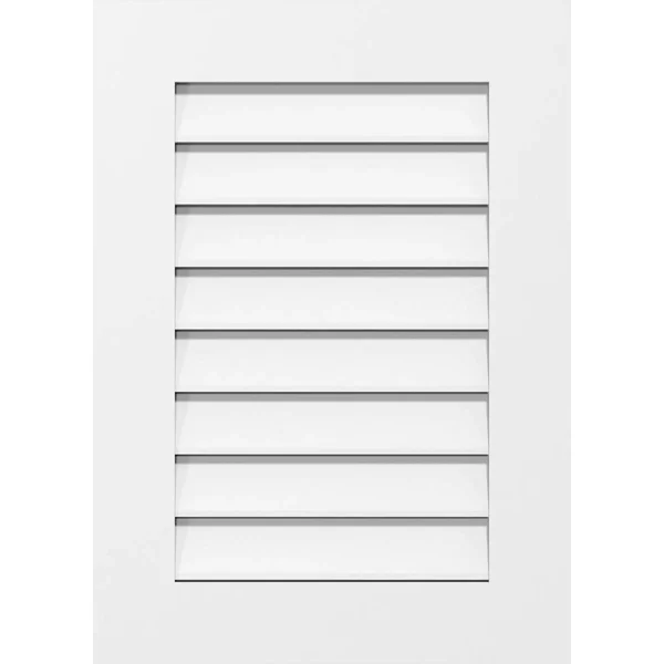Ekena Millwork GVPVE14X4201SF 14x22W x 42x22H Vertical Surface Mount PVC Gable Vent: Functional, w/ 3-1/2x22W x 1x22P Standard F