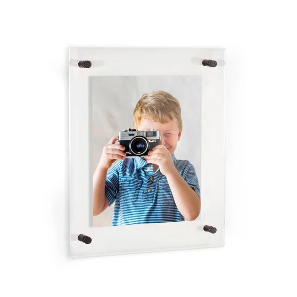 Acrylic Floating Frame for Pictures Up to 7x32 Inches (Full Frame Is 11x36 ) with 19x25mm Black Acrylic Standoff. USA Made. by A