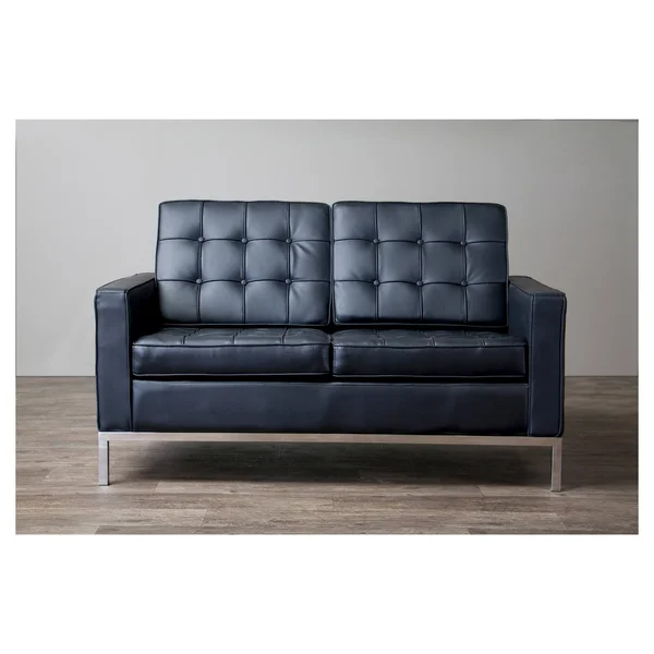 Baxton Studio Connoisseur Living Room Loveseat - Black