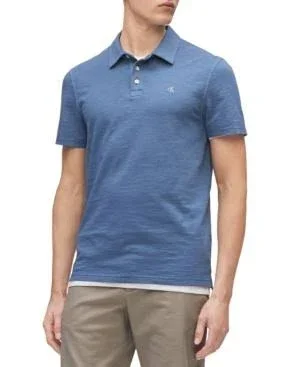 Calvin Klein Men's Short Sleeve Monogram Slub Polo - Brilliant White