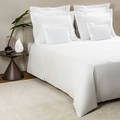 Frette Hotel Classic Duvet Cover - White Cotton - Twin - Bed Linens