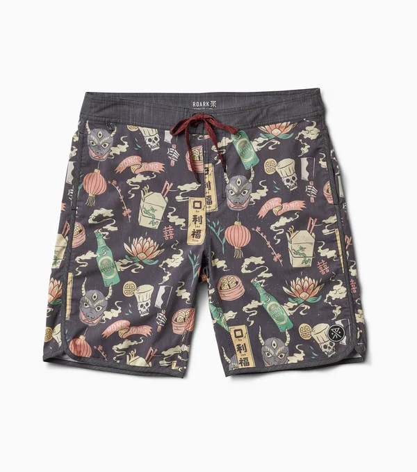 Chiller Noodle House Boardshorts 17.5x22 Black, 36