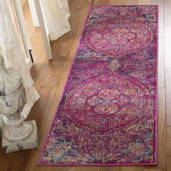 Safavieh Crystal CRS512S 2&2x22 x 9&0x22 Runner Fuchsia, Purple Area Rug