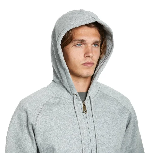 Carhartt WIP Hooded Chase Jacket - Grey Heather - Gold - M - Men