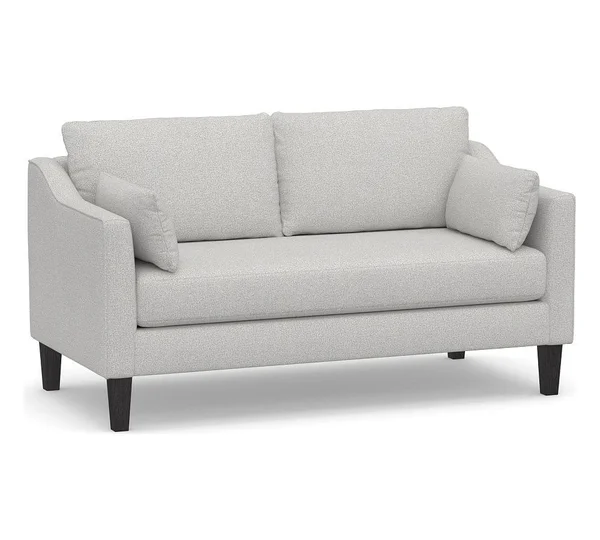 Ingrid Upholstered Settee - Polyester Wrapped Cushions, Park Weave Ash