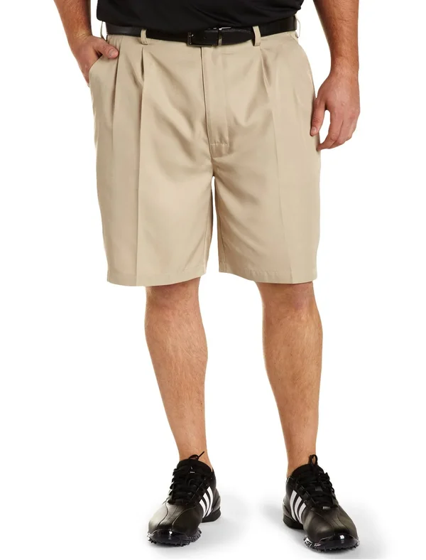 Big and Tall - Reebok Golf Speedwick Continuous Comfort Pleated Shorts - Size 46, Tan