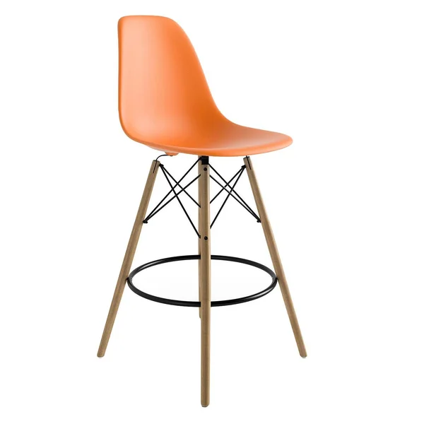 Paris-counter Stools - Natural Finished Legs, Orange