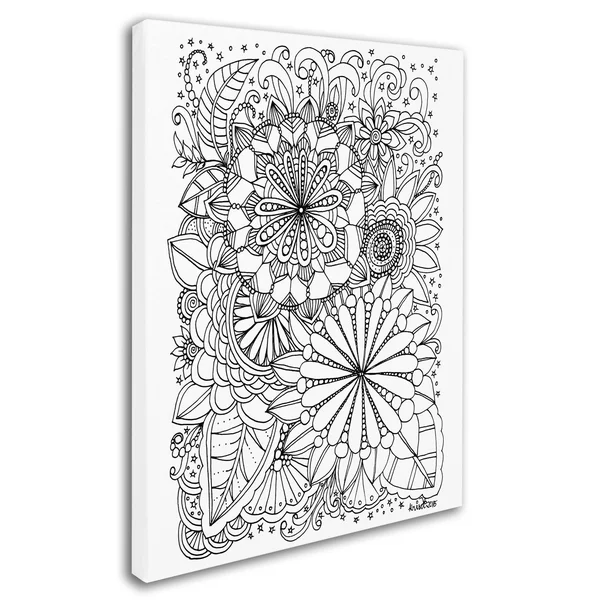 Trademark Fine Art &Enchanted Gardens 5& by KCDoodleArt Graphic Art on Wrapped Canvas - Size: 32x22 H x 24x22 W x 2x22 D