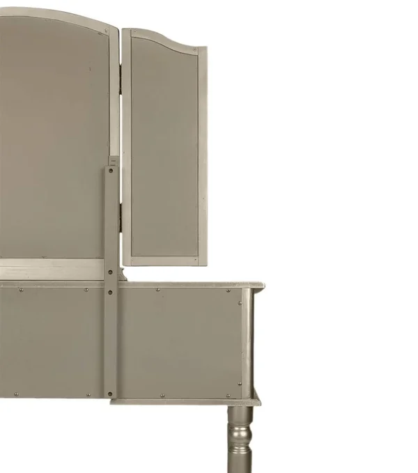 Bobkona F4079 St. Croix Collection Vanity Set with Stool, Silver