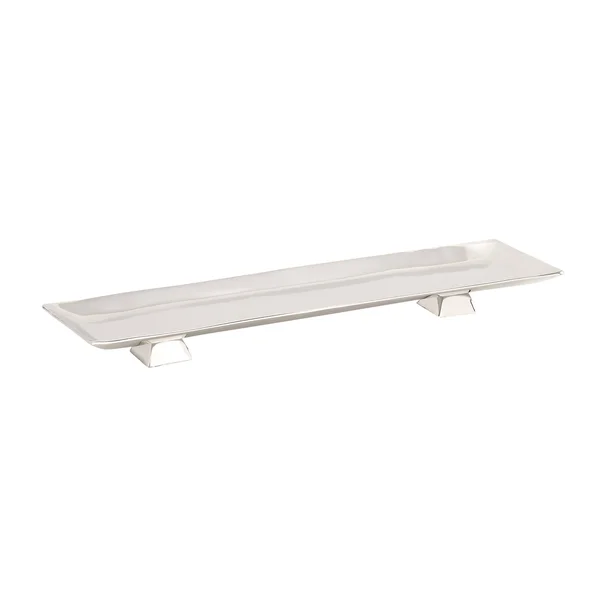 Silver Orchid Olivia Silver Aluminum Rectangular Angular Long Tray - 24 inches x 6 inches x 3 inches