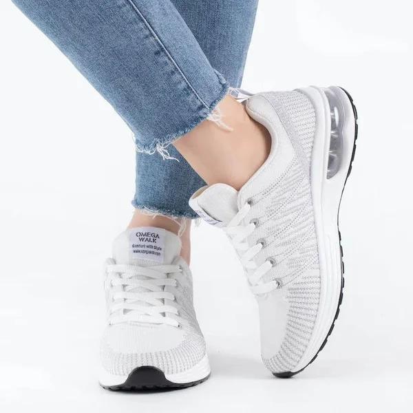 Omega Walk Comfortable Walking Shoes for Women - Lightweight - Breathable - Stylish - Air Cushion - Running Sneakers - White, US