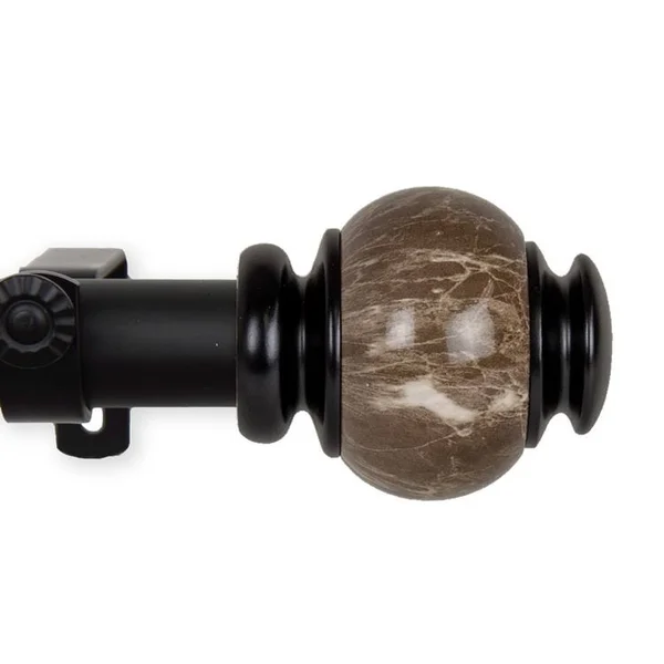 Rod Desyne Marbella Curtain Rod 1x22 Diameter x 160x22 - 240x22 Long - Black