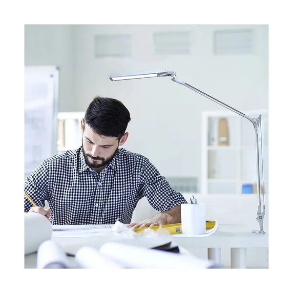 BYB E430 Metal Architect LED Desk Lamp - Swing Arm Task Lamp with CLAMP, Eye-Care