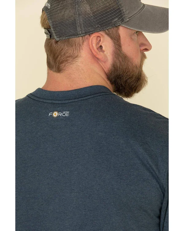 Carhartt Flame-Resistant Force Signature Logo Long-Sleeve T-Shirt for Men - Dark Blue Heather - XL