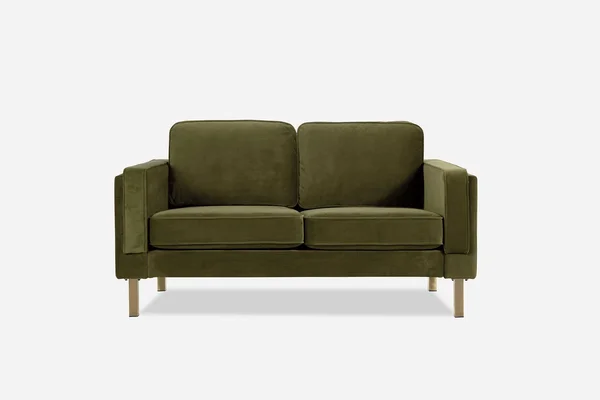 Albany Park Modern Loveseat - Cozy Apartment Sofa Olive Velvet - Gold
