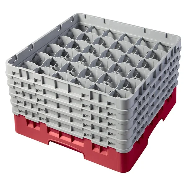 Cambro 36S958163 Compartment Glass Rack - Red - Stackable