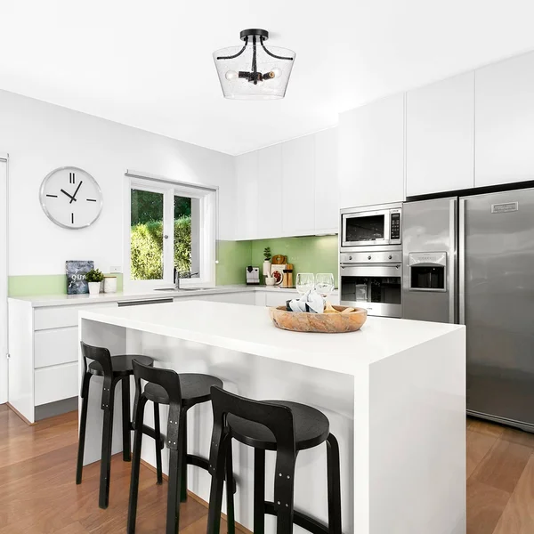 Warehouse of Tiffany Ambrose Semi-Flush Mount in Matte Black, ShopLadder MX25/3
