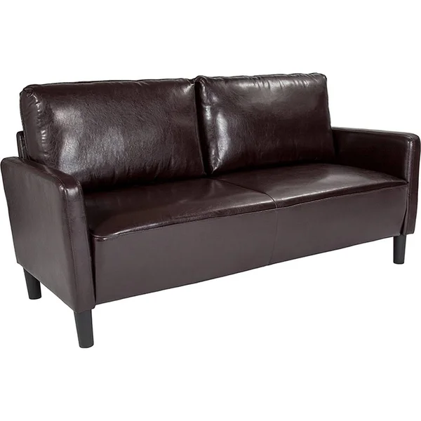 Springfield Modern Brown Leather Sofa (Bonded Leather)