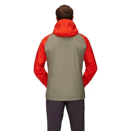 Mammut Mens Masao Light HS Waterproof Hooded Jacket Tin/Spicy XXL