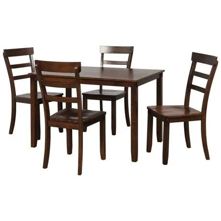 Dining Table Chairs Set of 4, 5 Piece Dining Table Sets with Dining Chairs, Heavy Duty Wooden Rectangular Dining Room Table Set