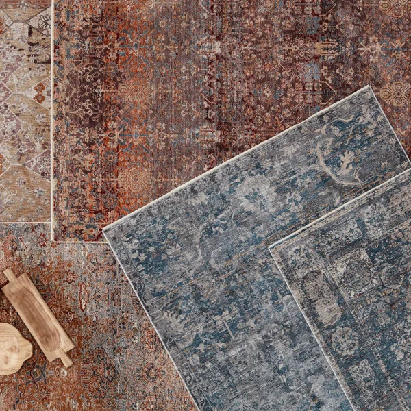 Alderine Floral Blue/ Gray Area Rug - 6'x9'