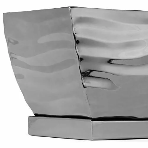 H Potter Planter Rectangular Flower Pot Indoor Outdoor Window Box Set of Two Black Nickel