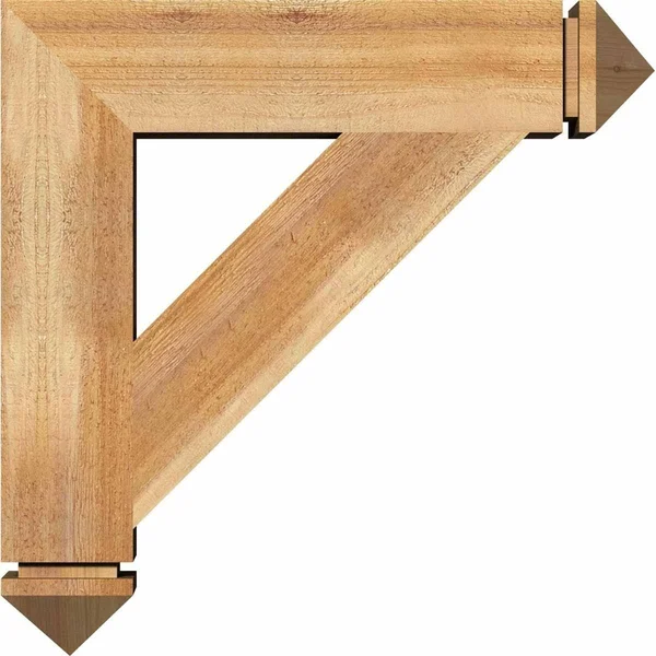 Ekena Millwork BKT06X32X36TRA03RWR 6x22W x 32x22D x 36x22H Traditional Arts & Crafts Rough Sawn BRACKET, Western Red Cedar