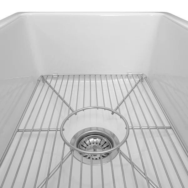 ZLINE Venice 24 inch Farmhouse Reversible Fireclay Sink in White Gloss - FRC5120-WH-24