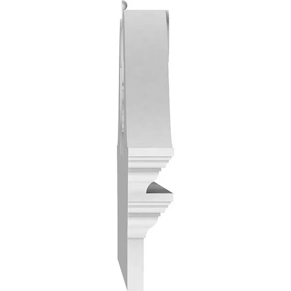Ekena Millwork PEDPC048X190RHP00 48x22W x 18-7/8x22H x 2-3/4x22P Rams Head Architectural Grade PVC Combination Pediment (Urn Shi