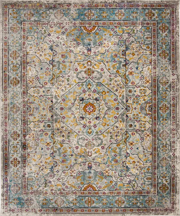 Safavieh Aria ARA199C 6&5x22 x 6&5x22 Round Cream, Blue Area Rug