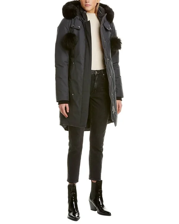 Moose Knuckles - Stirling Parka - Granite, Black Fox Fur S for Women