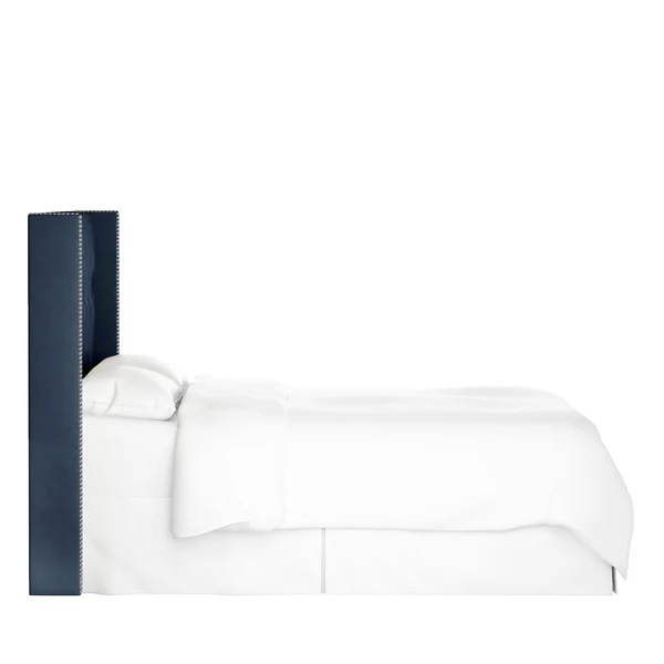Navy Blue Wingback California King Upholstered Headboard