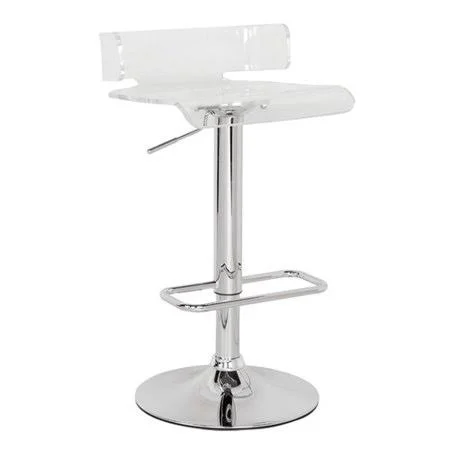 Orren Ellis Kelsie Adjustable Height Swivel Bar Stool, Clear