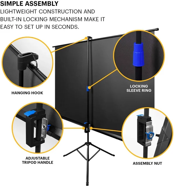 Kodak RODPJSTS100.16 Tripod Projector Screen - 100x22