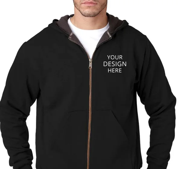 Custom Printed Dickies Men's Adult Thermal-Lined Hooded Fleece Jacket - Size: XL, Black