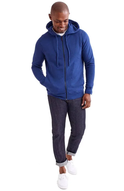 Men's Goodlife Cotton Terry Men's Zip Hoodie - Size Medium - Blue