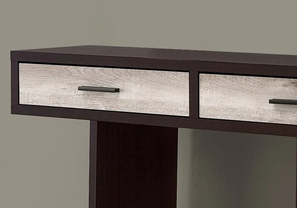 Monarch Accent Table - 48x22L - Cappuccino, Taupe Reclaimed Wood