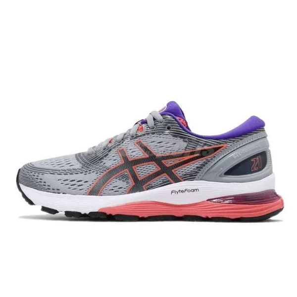Asics Gel- Nimbus 21 Shoes Grey Lilac Orange Women - 37.5