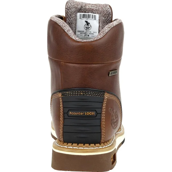 Men's Brown Georgia Boot Amp LT Wedge Waterproof Work Boot Size 10.5