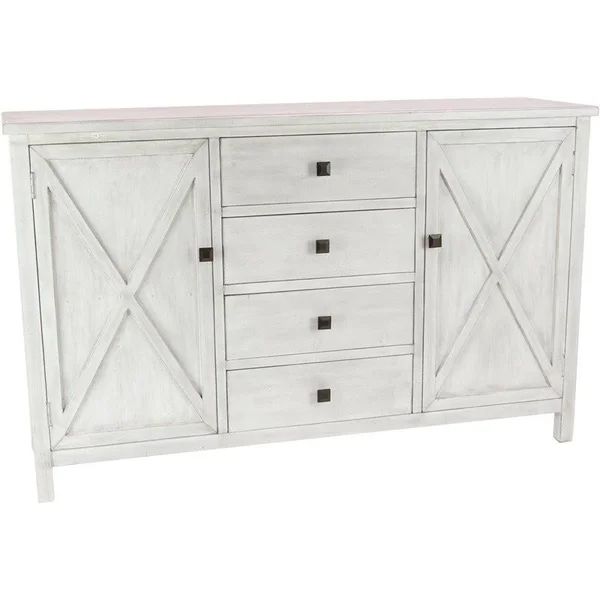 Leeds & Co 35.31x22H x 17x22W White Wood Farmhouse Buffet