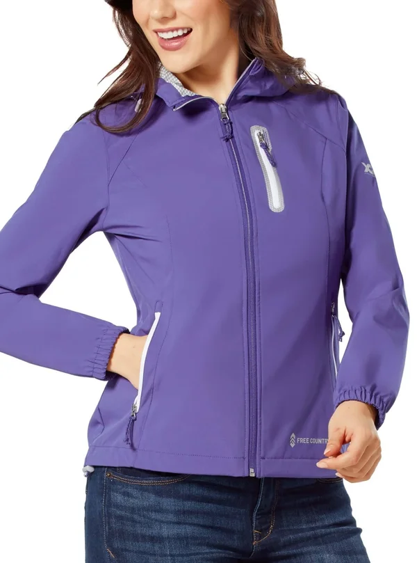 Free Country Womens Solid Ready for Rain Jacket - Purple - Large
