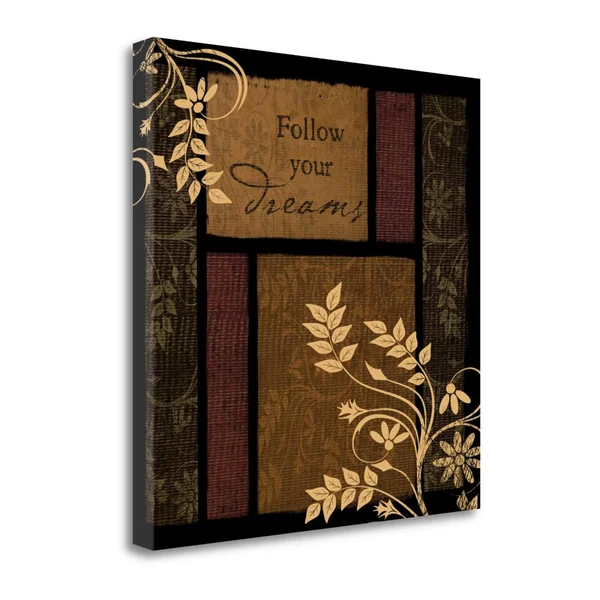 Tangletown Fine Art Follow Your Dreams by Jennifer Pugh, Giclee Print on Wrap Canvas, 24x24x22
