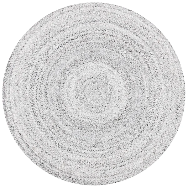 Safavieh 6' x 6' Round Braided BRD800F Grey Charcoal Rug